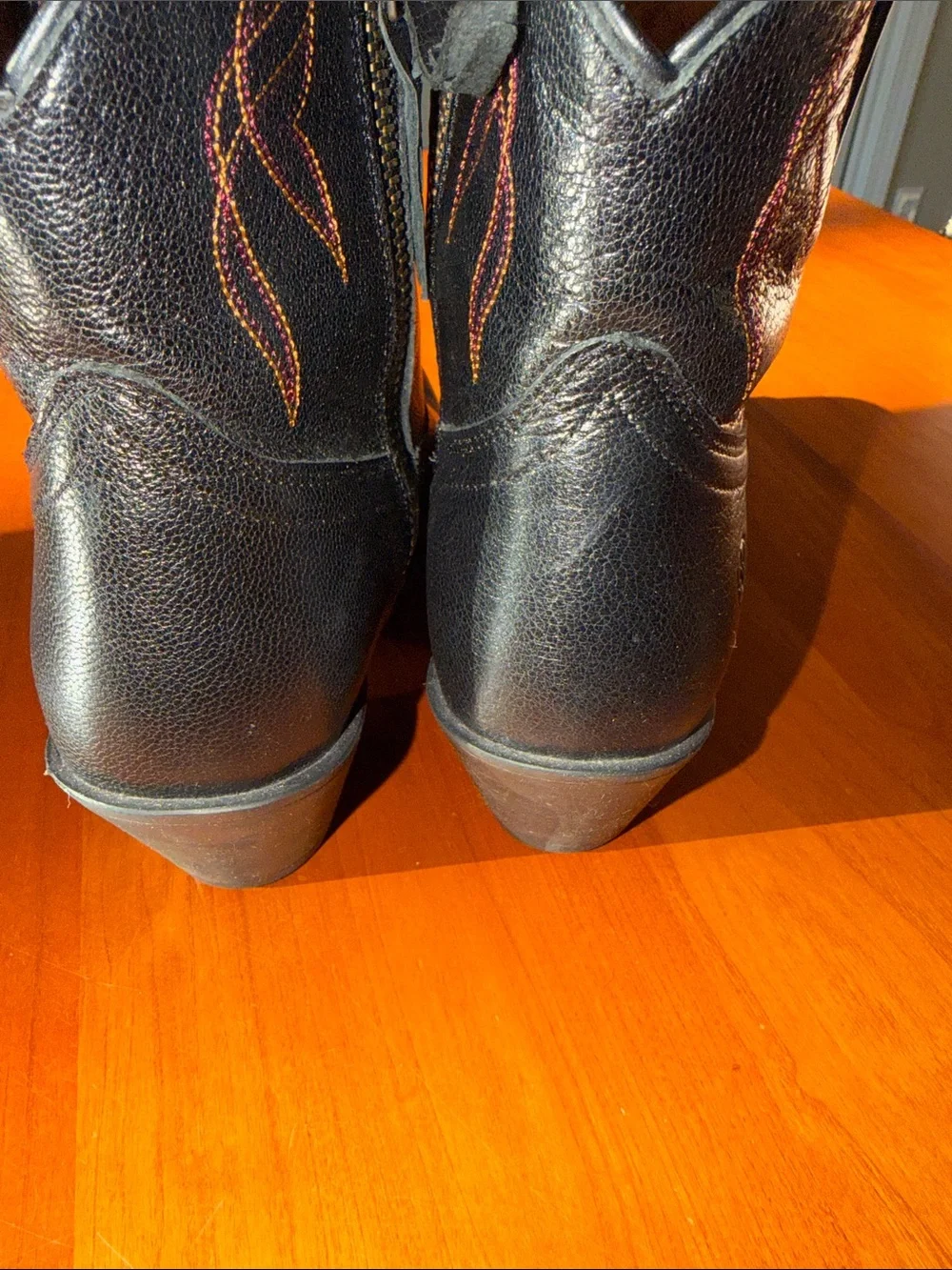 Ariat Black and Brown Short Western Zip Boots